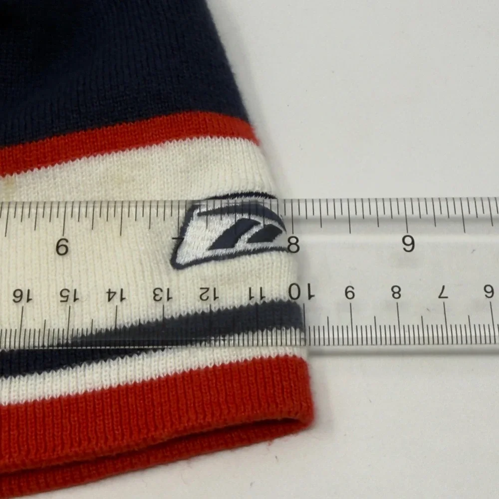 New‎ England Patriots NFL Football Beanie Hat Adult OSFA Red White Blue Reebok